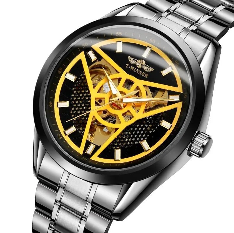 T-WINNER Automatic Mechanical Watch for Men – Stainless Steel Business Timepiece