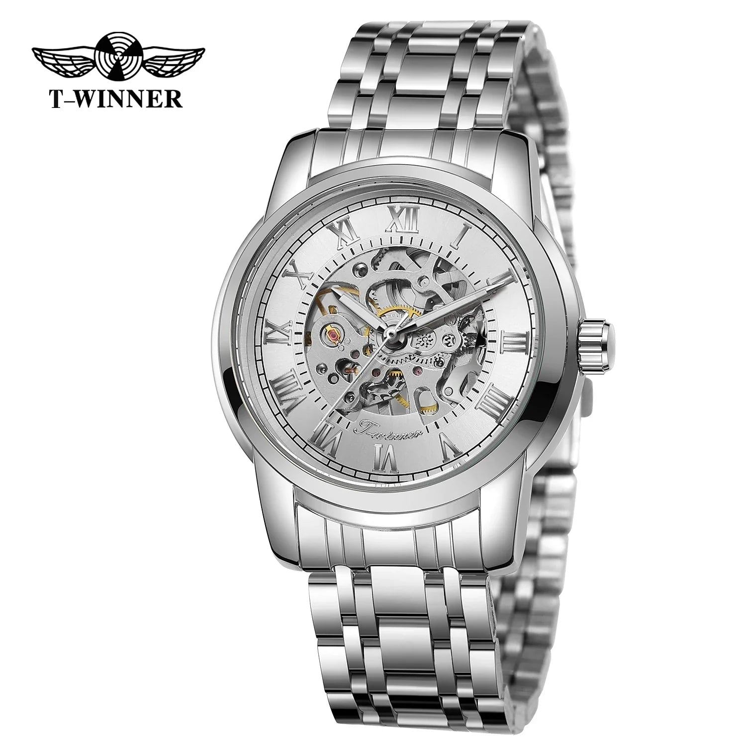 T-Winner Luxury Men’s Automatic Mechanical Watch – Stainless Steel, Water Resistant