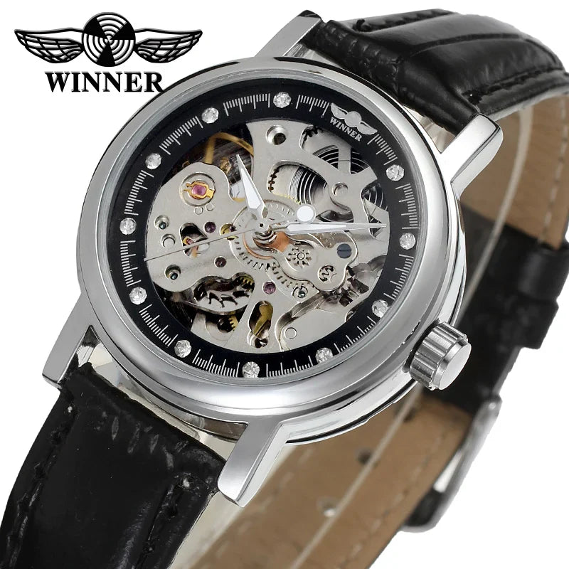 T-Winner Women’s Skeleton Automatic Watch – Vintage Mechanical Timepiece
