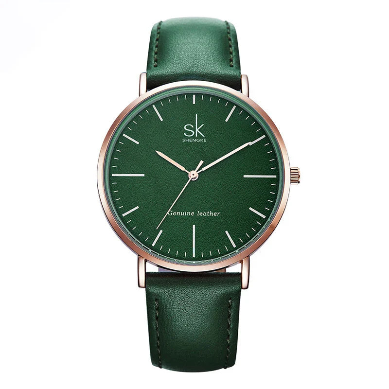 SK Women’s Quartz Watch – 40mm Leather Band, Waterproof Business Fashion Timepiece