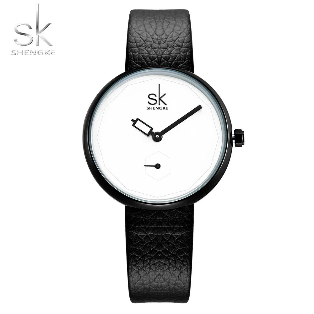 SK Women’s Quartz Dress Watch – Casual PU Leather Strap, Waterproof Fashion Wristwatch
