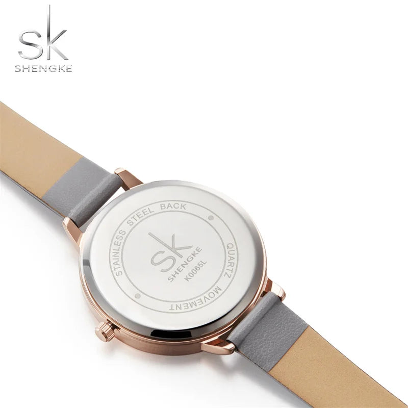 SK Classic Women’s Quartz Watch – Fashion Leather Strap Waterproof Wristwatch