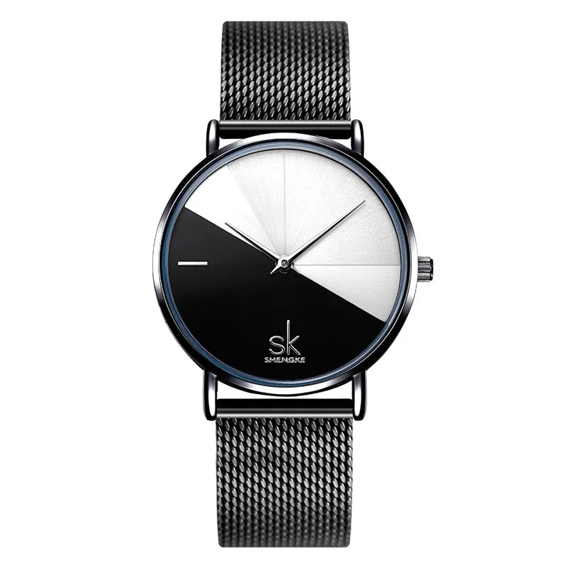 SK Women’s Quartz Watch – High-End Thin Strap Fashion Analog Timepiece