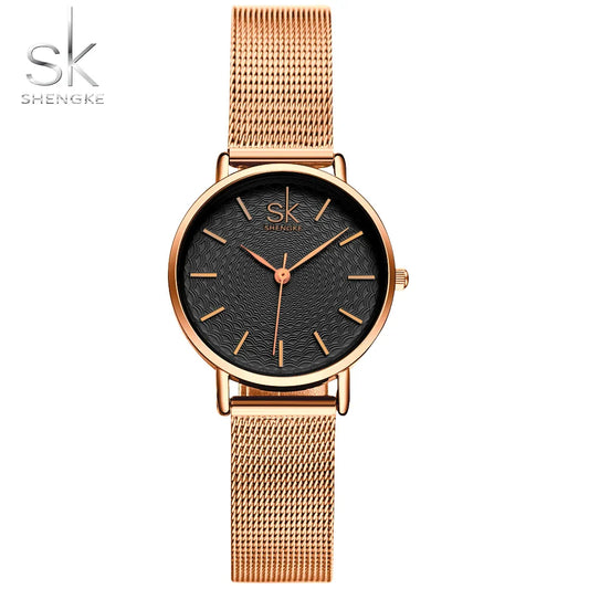 SK Luxury Women’s Quartz Watch – Fashion Wristwatch with Leather or Mesh Strap