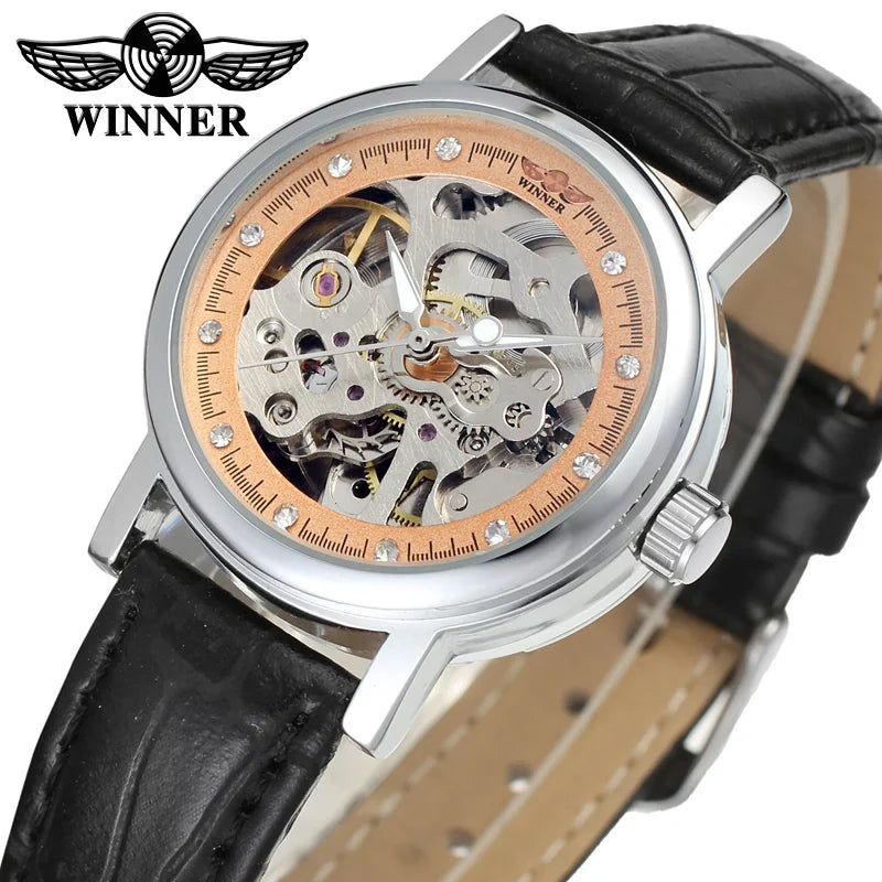 T-Winner Women’s Skeleton Automatic Watch – Vintage Mechanical Timepiece
