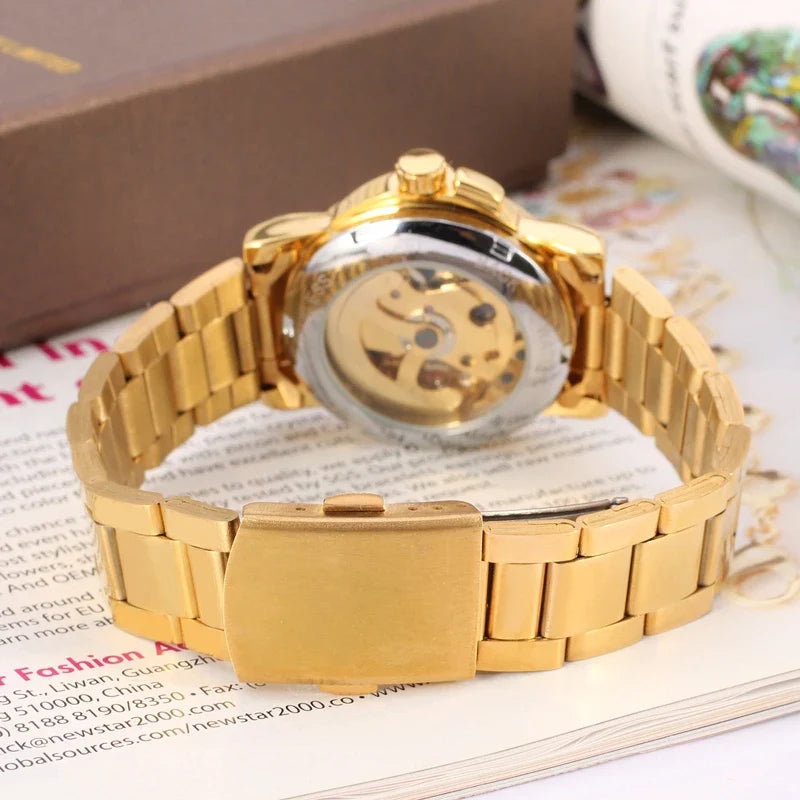 T-Winner Women’s Skeleton Watch – Elegant Heart Design Dial, Stainless Steel Bracelet