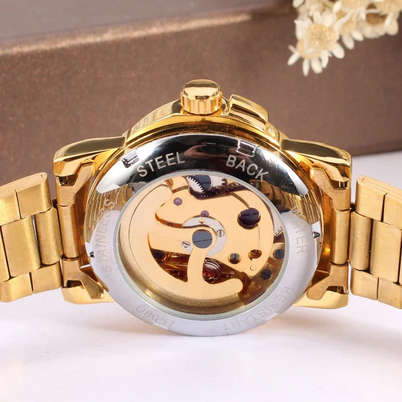 T-Winner Women’s Skeleton Watch – Elegant Heart Design Dial, Stainless Steel Bracelet