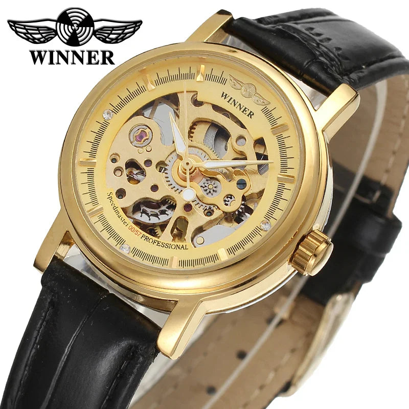T-Winner Women’s Skeleton Automatic Watch – Vintage Mechanical Timepiece