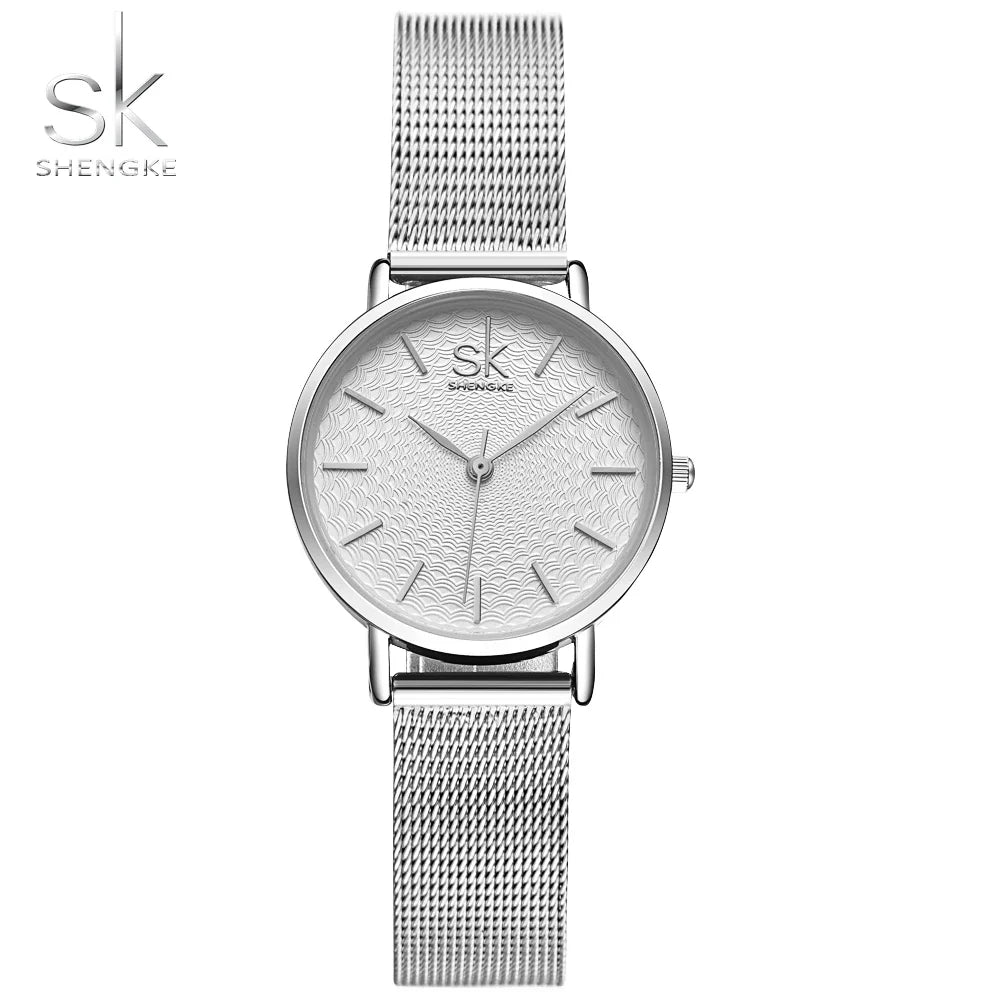 SK Luxury Women’s Quartz Watch – Fashion Wristwatch with Leather or Mesh Strap