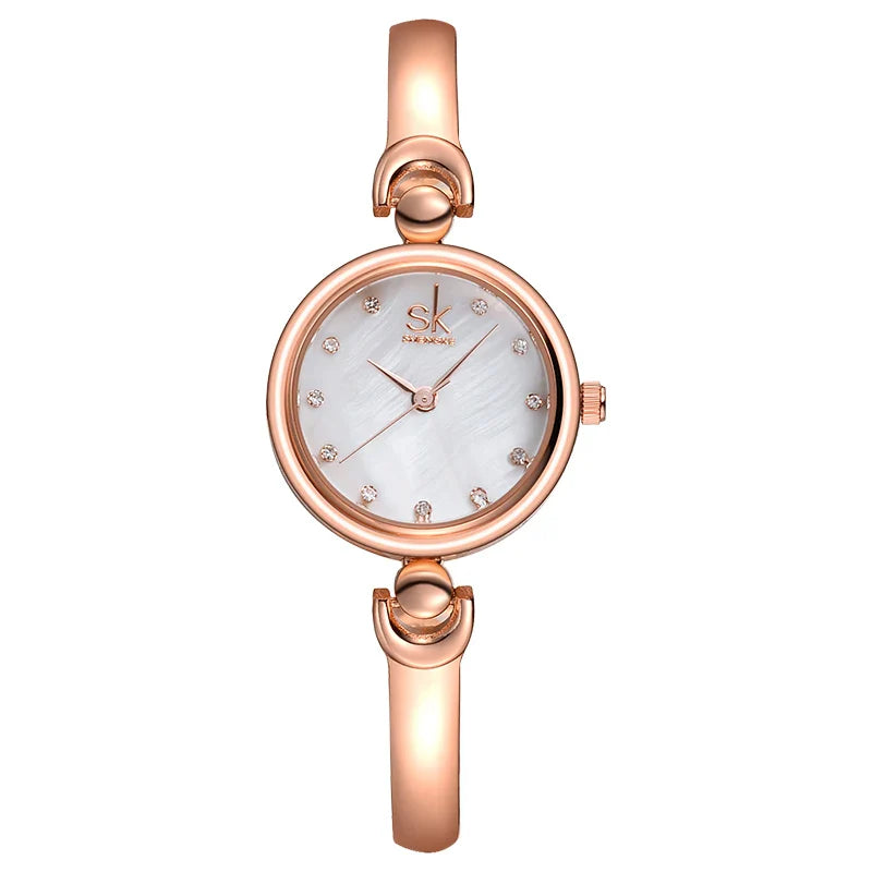SK Women Luxury Alloy Watch – Quartz Bracelet Wristwatch with Waterproof & Fashionable