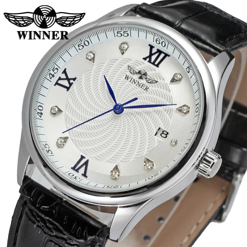 T-Winner Men’s Automatic Mechanical Watch – Retro Leather Strap, Business Style