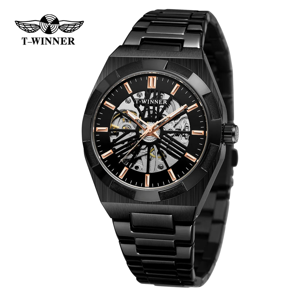 T-Winner Men’s Automatic Stainless Steel Watch – Luxury Business Wristwatch