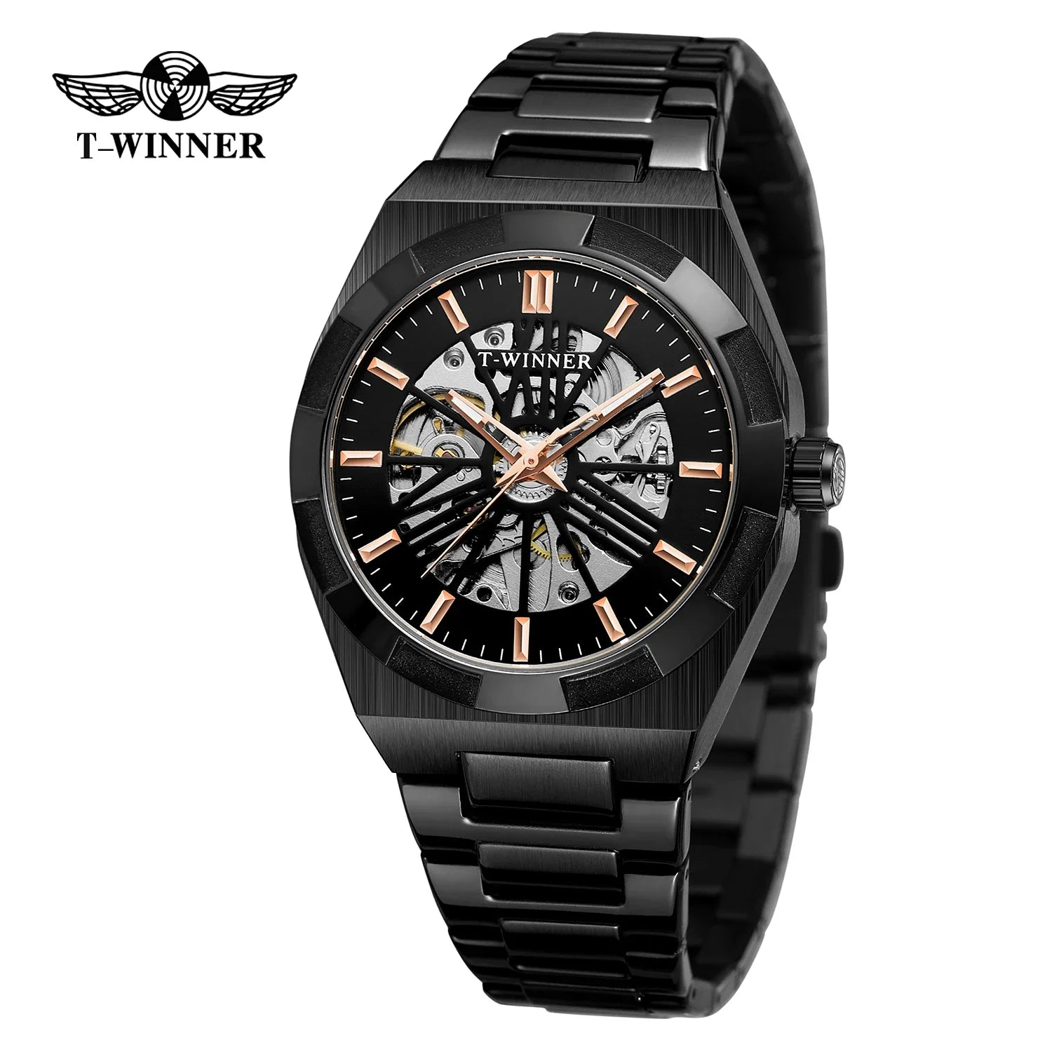 T-Winner Men’s Automatic Stainless Steel Watch – Luxury Business Wristwatch