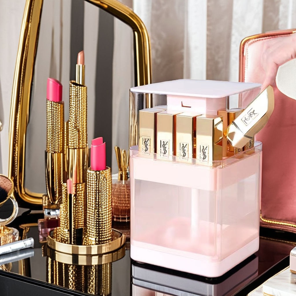 Dustproof Transparent Lipstick Organizer – Multi-Grid Makeup Storage Box for Vanity