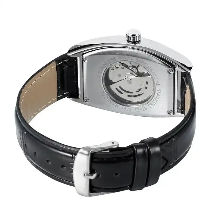 T-Winner Men's Automatic Mechanical Watch – Leather Strap, Waterproof, Multi-Function