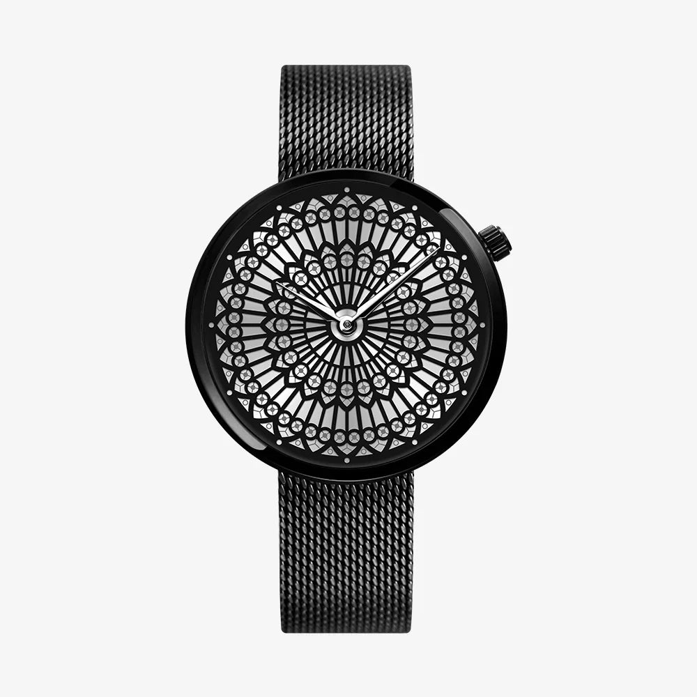 SK Women’s Quartz Watch – Luxury Stainless Steel Mesh Strap, 3ATM Waterproof