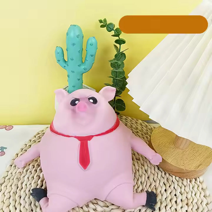 Pink Pig Stress Relief Toy – TRP Squeeze Animal for Anxiety & Decompression