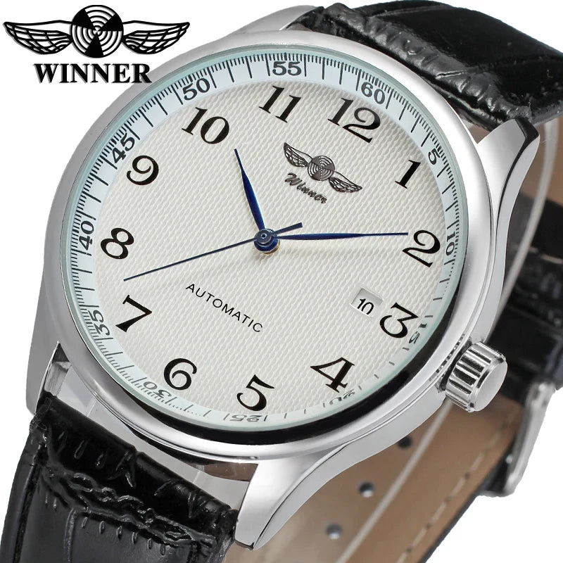 T-Winner Men’s Automatic Mechanical Watch – Retro Leather Strap, Business Style