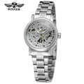 T-WINNER Unisex Automatic Skeleton Watch – Vintage Steel Band Mechanical Wristwatch