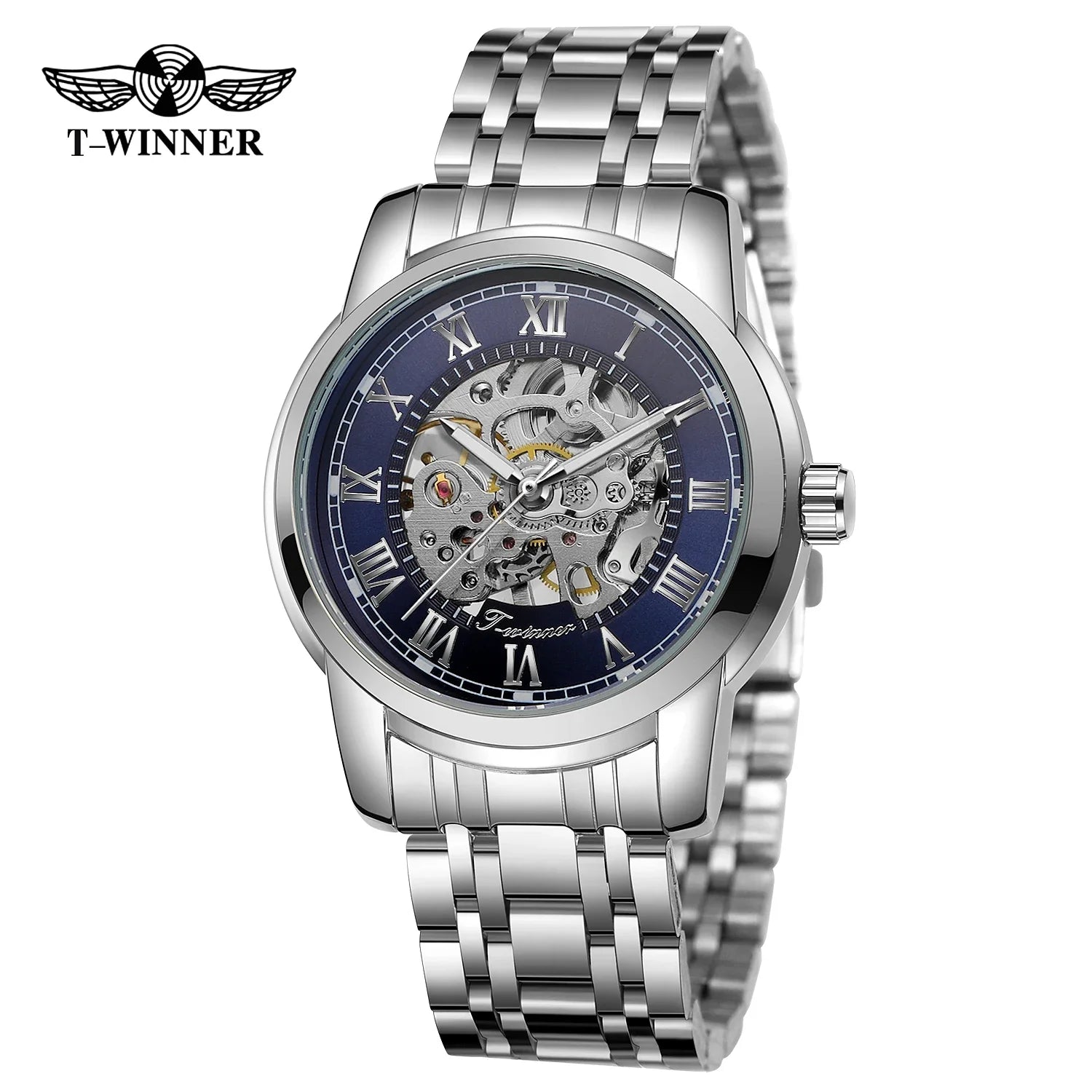 T-Winner Luxury Men’s Automatic Mechanical Watch – Stainless Steel, Water Resistant