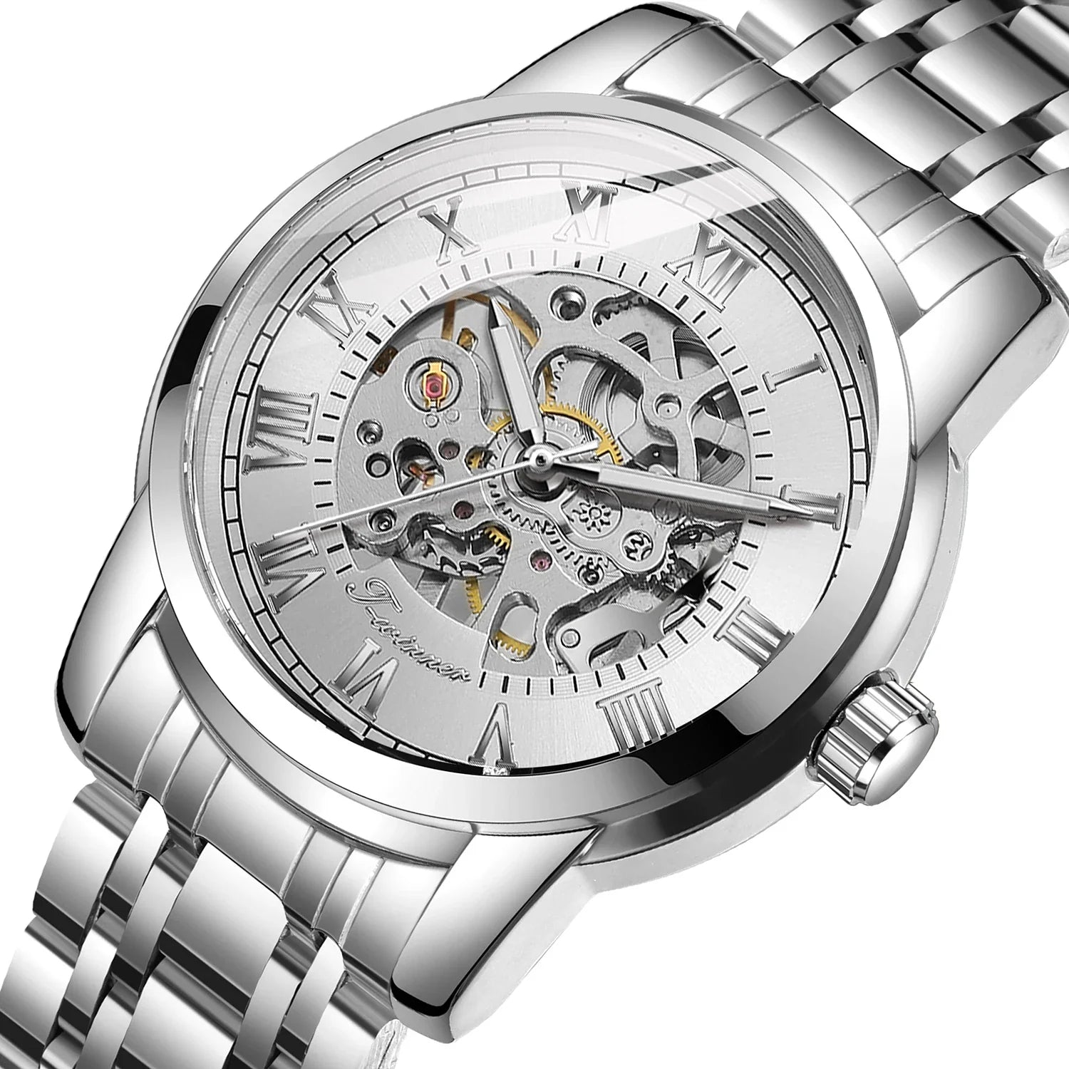 T-Winner Luxury Men’s Automatic Mechanical Watch – Stainless Steel, Water Resistant