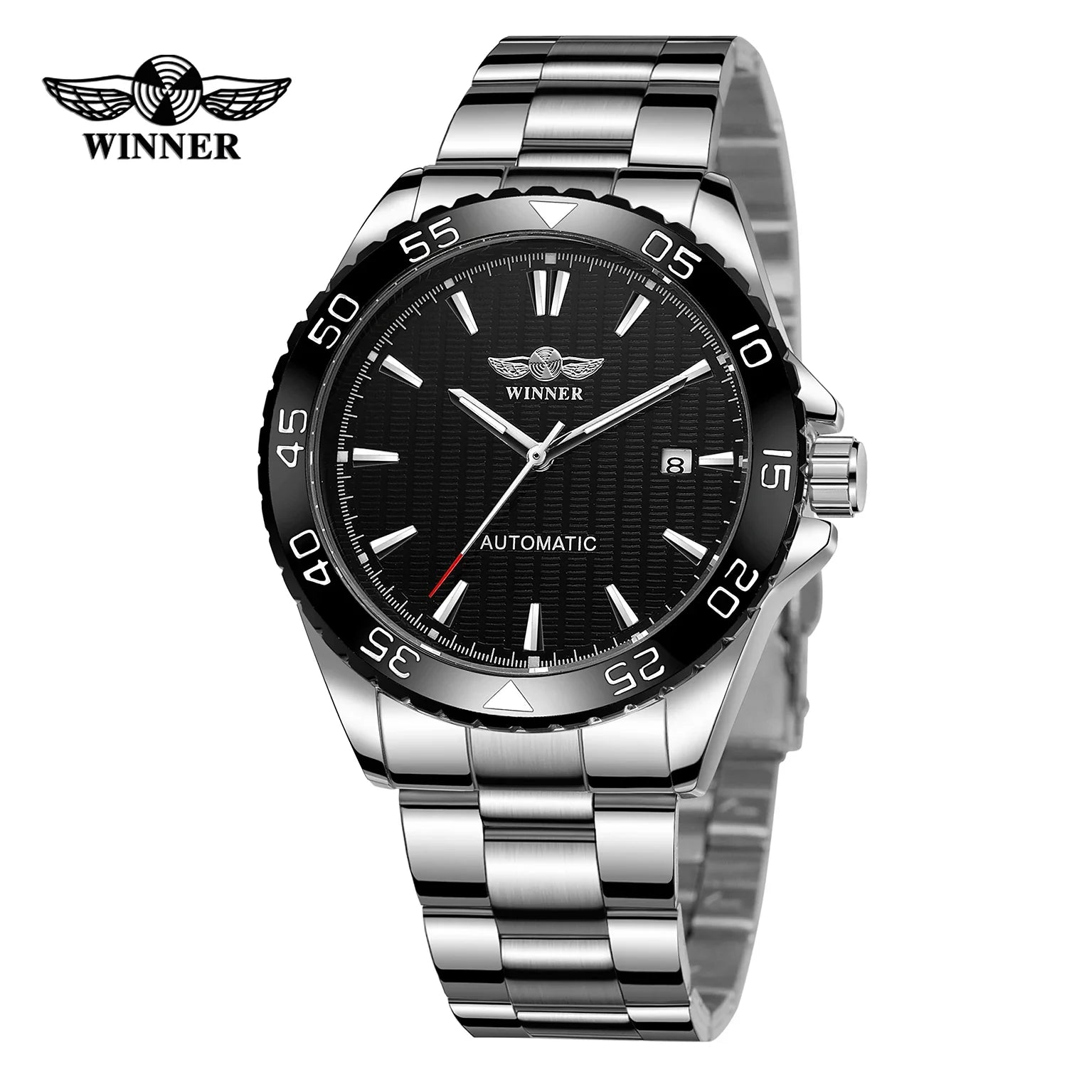 T-Winner Men’s Tachymeter Stainless Steel Automatic Watch – Fashionable Wristwatch