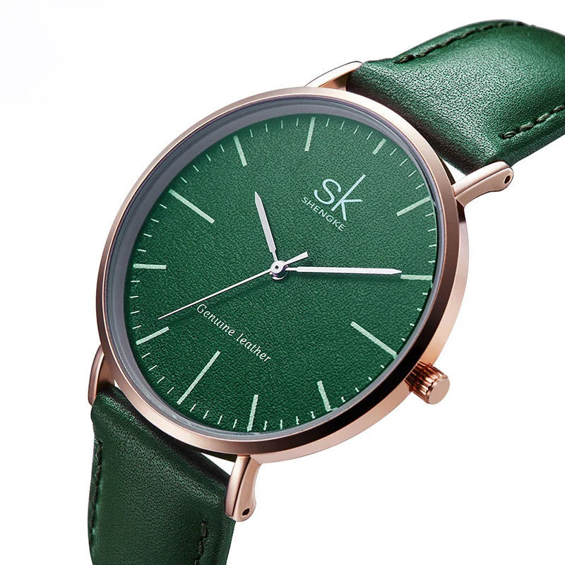 SK Women’s Quartz Watch – 40mm Leather Band, Waterproof Business Fashion Timepiece