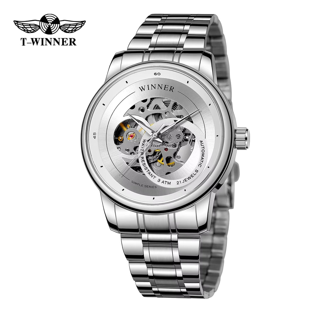 T-Winner Victor Automatic Skeleton Watch – Fashion Mechanical Men’s Business Timepiece