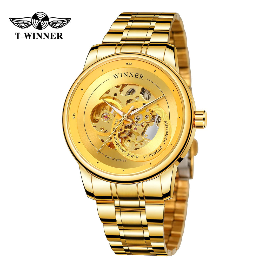 T-Winner Victor Automatic Skeleton Watch – Fashion Mechanical Men’s Business Timepiece