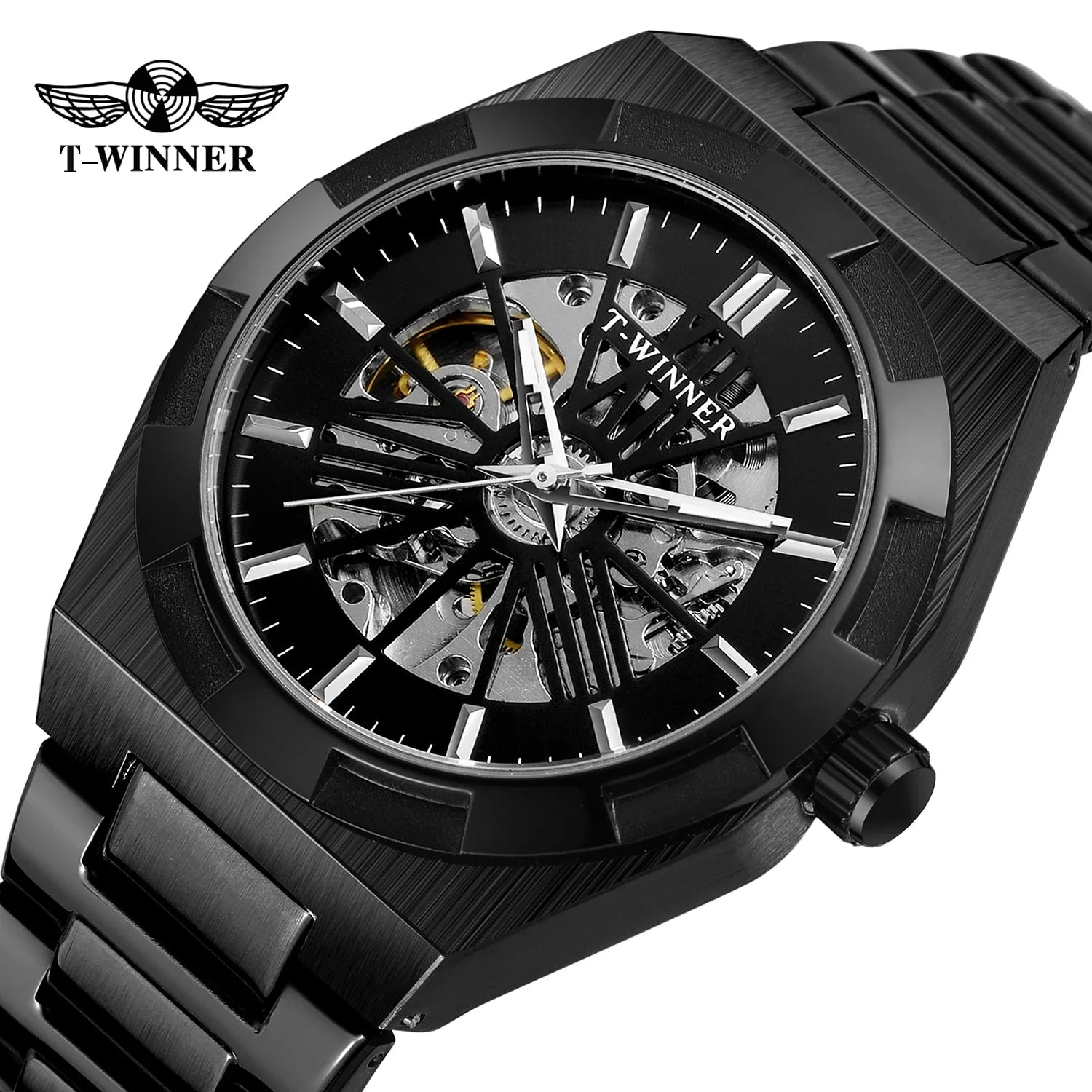 T-Winner Men’s Automatic Stainless Steel Watch – Luxury Business Wristwatch