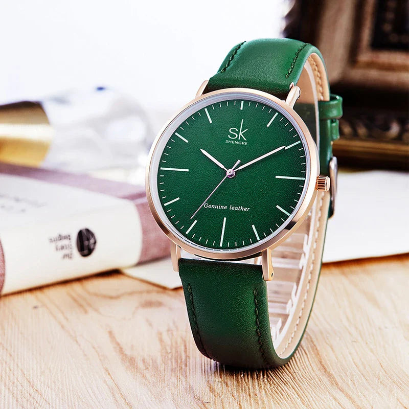 SK Women’s Quartz Watch – 40mm Leather Band, Waterproof Business Fashion Timepiece