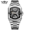T-Winner Luxury Automatic Mechanical Watch for Men – Square Stainless Steel Timepiece