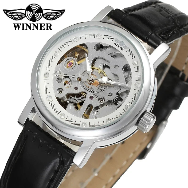 T-Winner Women’s Skeleton Automatic Watch – Vintage Mechanical Timepiece