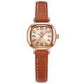 SK Women’s Quartz Watch – Vintage Irregular Dial, PU Strap, 3ATM Waterproof Wristwatch
