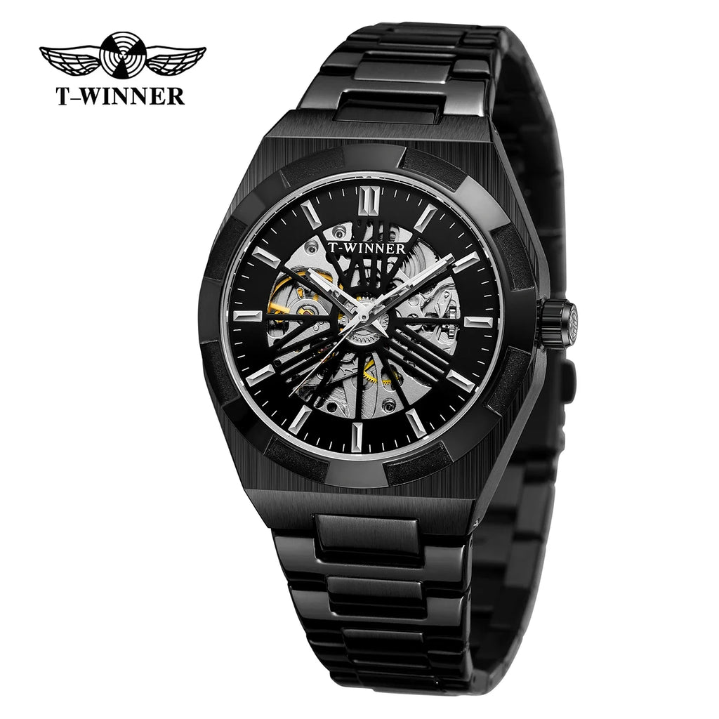 T-Winner Men’s Automatic Stainless Steel Watch – Luxury Business Wristwatch