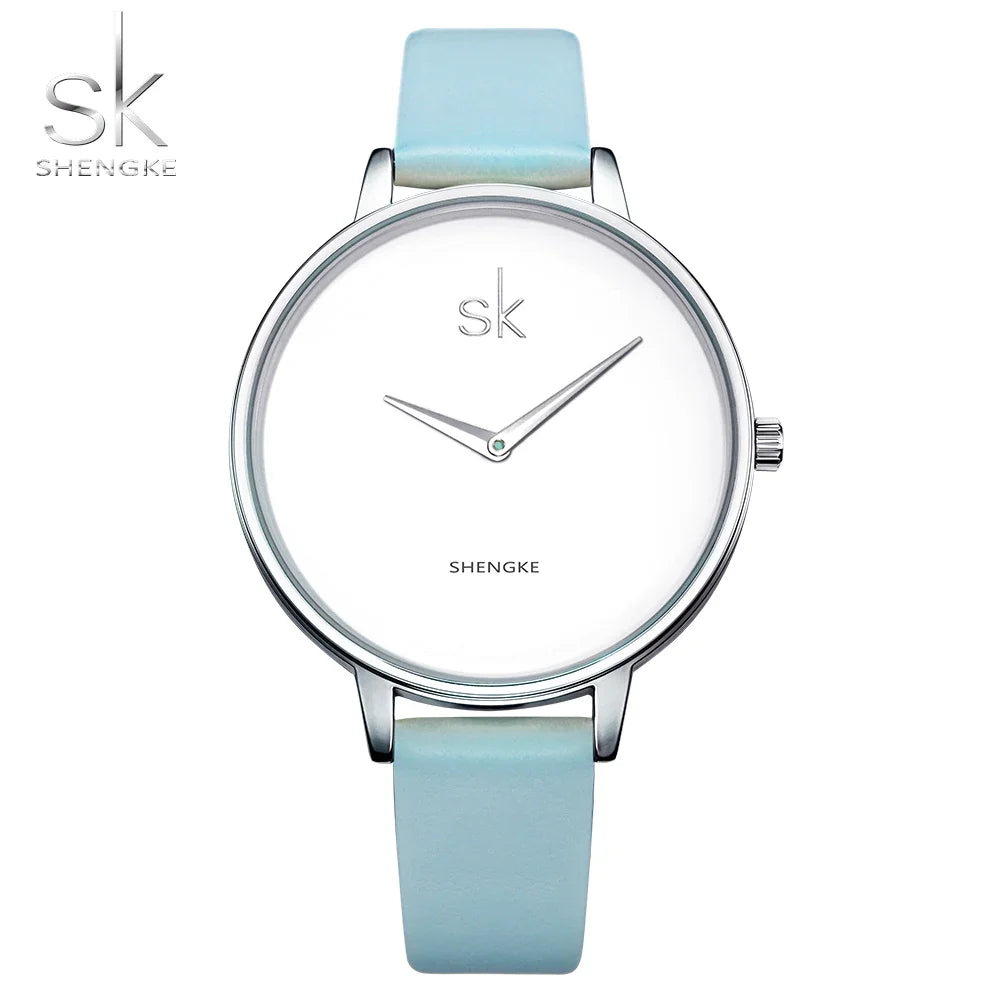 SK Women’s Quartz Watch – Leather Strap Wristwatch with 3ATM Waterproof Design