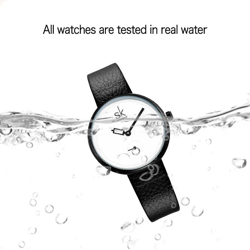SK Women’s Quartz Dress Watch – Casual PU Leather Strap, Waterproof Fashion Wristwatch