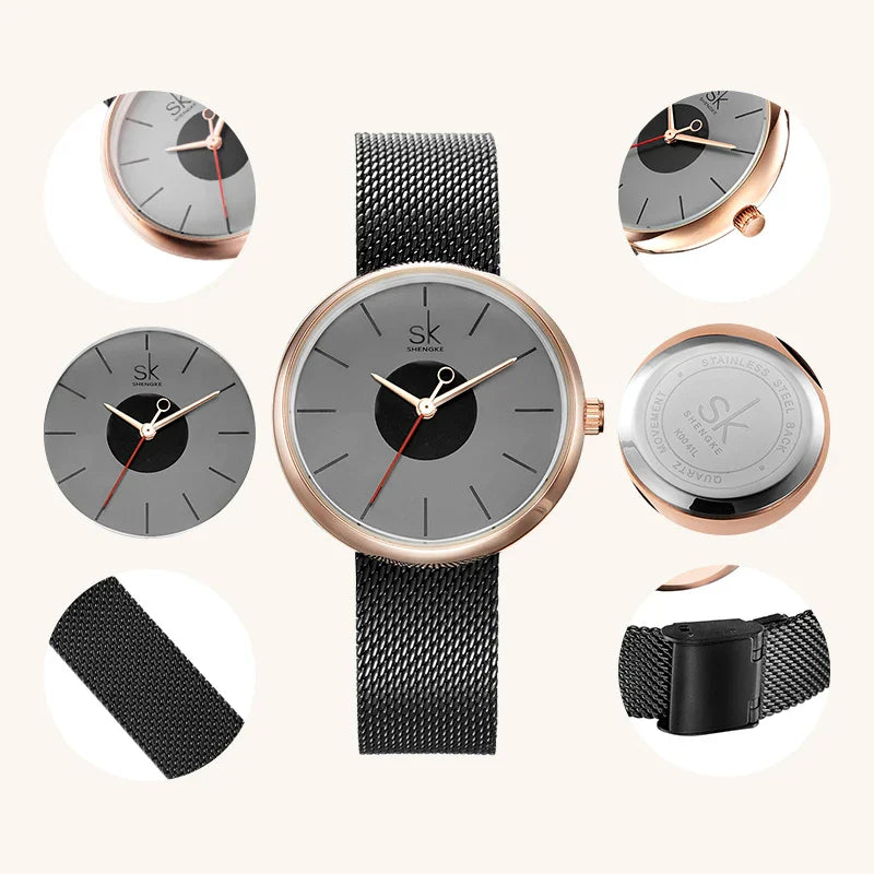 SK Women’s Quartz Watch – Classic Alloy Wristwatch with 3ATM Waterproof Design