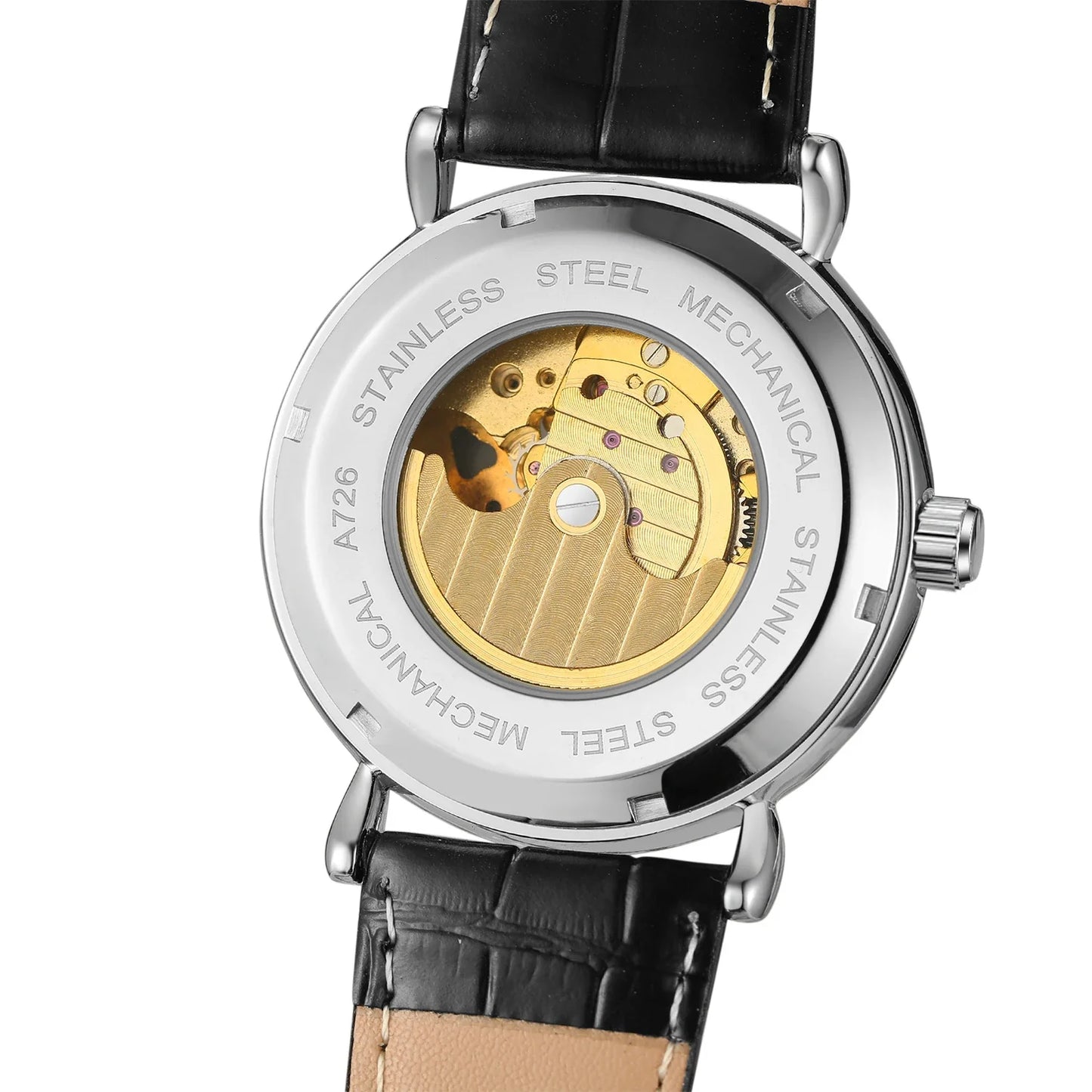 T-Winner Men’s Moon Phase Automatic Watch – Leather Strap Mechanical Dive Wristwatch