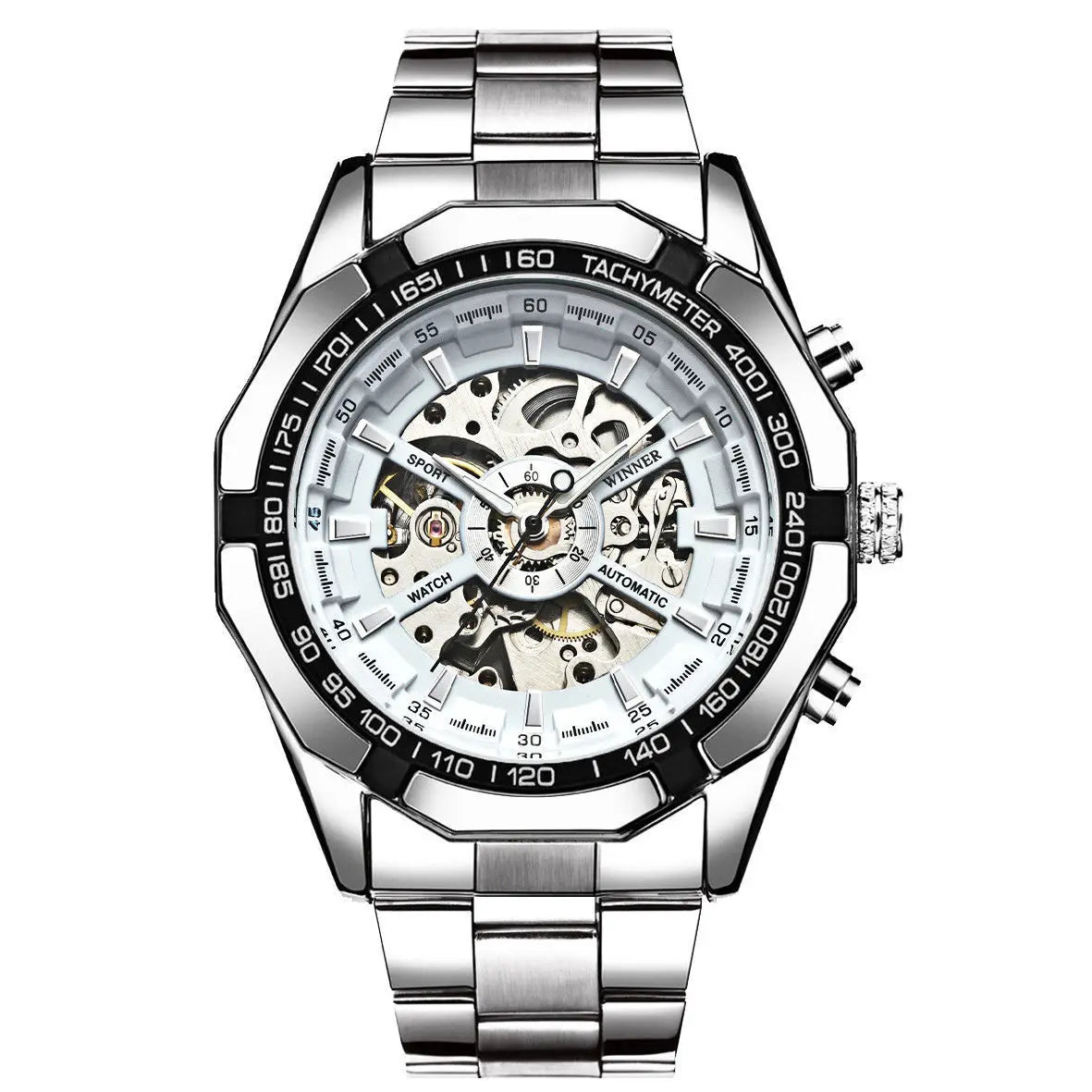 T-WINNER Men’s Mechanical Watch – Luxury Stainless Steel Chronograph Business Watch