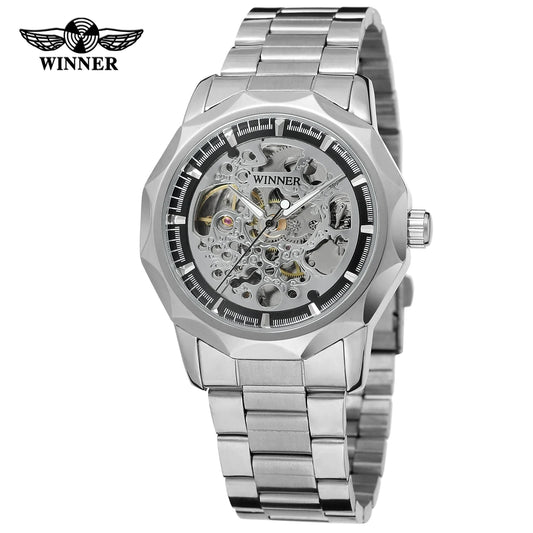 T-Winner Luxury Skeleton Automatic Watch for Men – Mechanical Timepiece