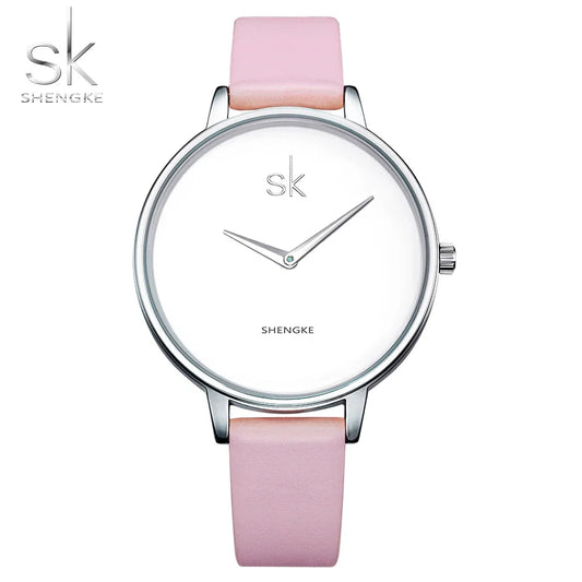 SK Women’s Quartz Watch – Leather Strap Wristwatch with 3ATM Waterproof Design