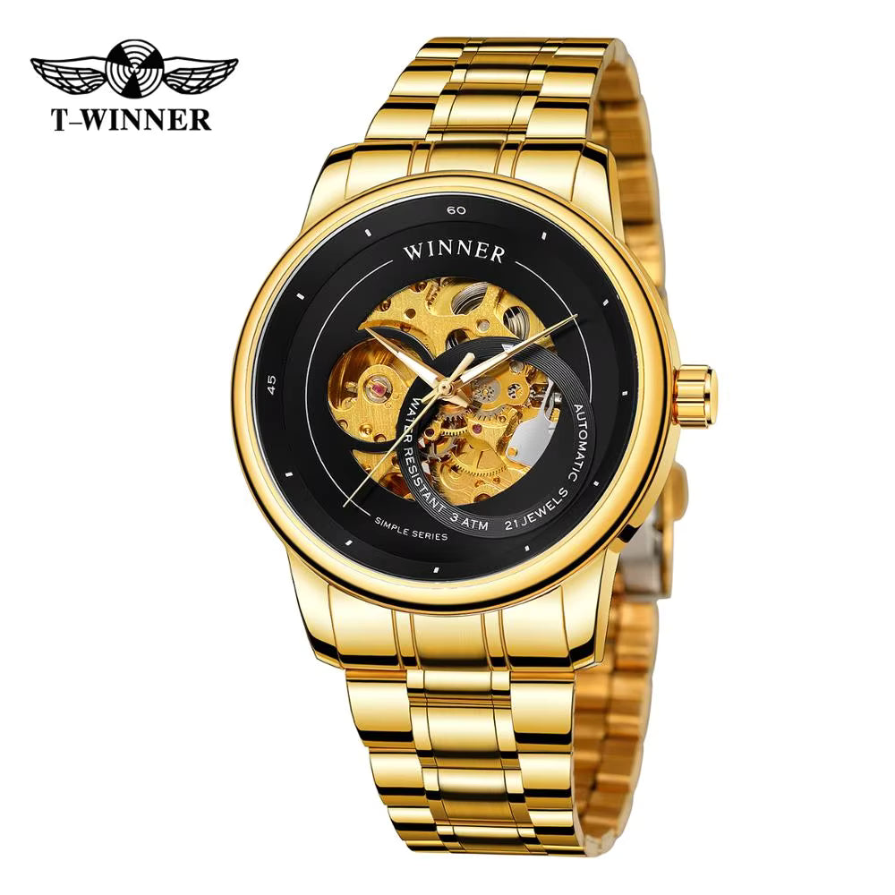 T-Winner Victor Automatic Skeleton Watch – Fashion Mechanical Men’s Business Timepiece