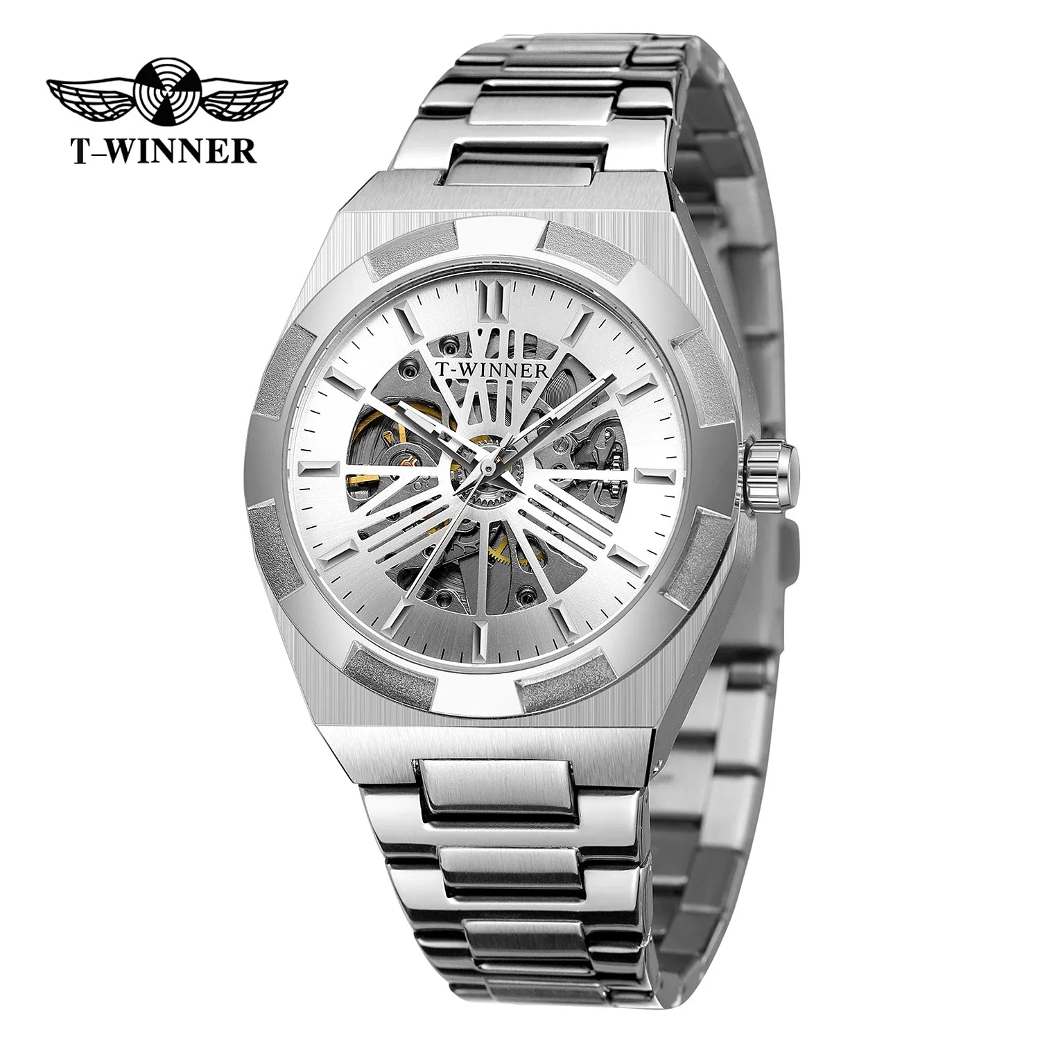 T-Winner Men’s Automatic Stainless Steel Watch – Luxury Business Wristwatch