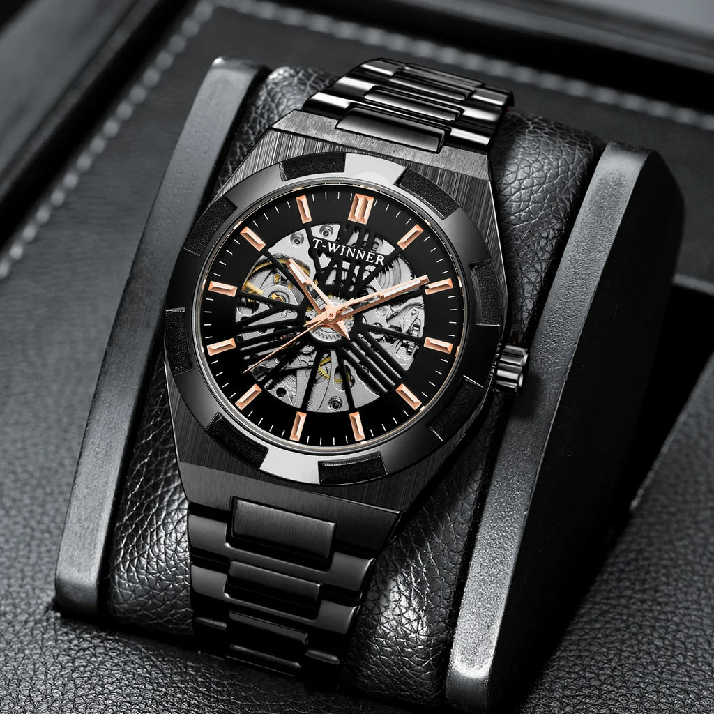T-Winner Men’s Automatic Stainless Steel Watch – Luxury Business Wristwatch