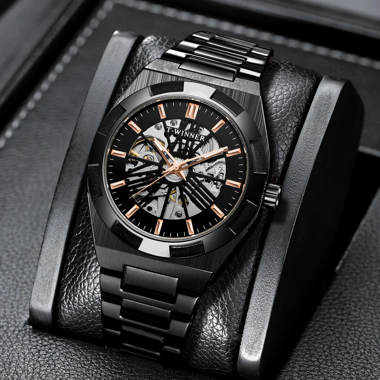 T-Winner Men’s Automatic Stainless Steel Watch – Luxury Business Wristwatch