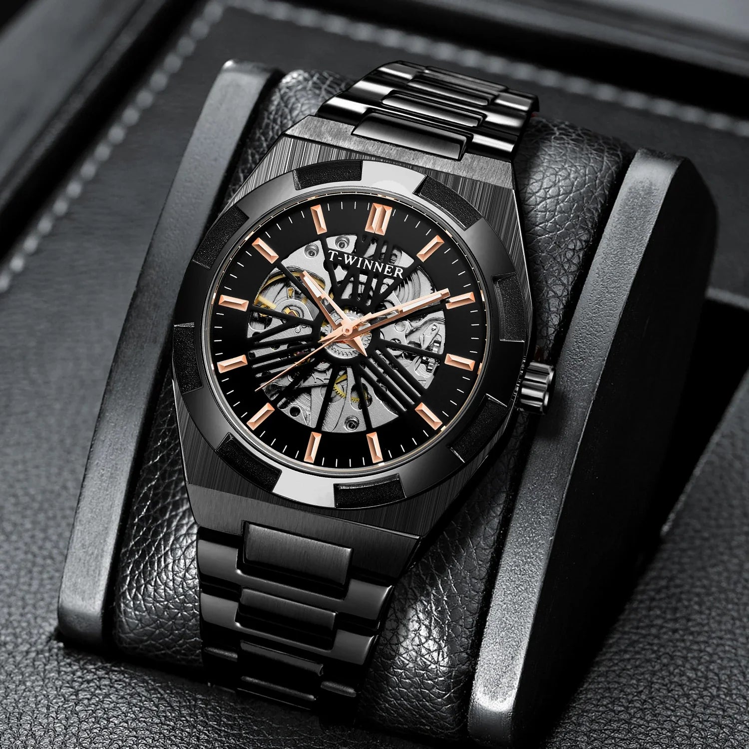 T-Winner Men’s Automatic Stainless Steel Watch – Luxury Business Wristwatch
