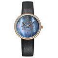 SK Floral Women’s Watch with Leather Strap – Trendy 3ATM Waterproof Timepiece