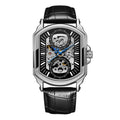 T-Winner Men’s Skeleton Mechanical Watch – Leather Strap, Automatic Business Timepiece