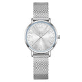 SK Women’s Quartz Watch – Stainless Steel Mesh Band, Waterproof Fashion Analog
